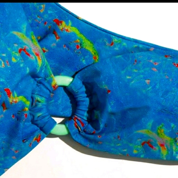 NEW BLUE ONE PIECE CUT OUT BATHING SUIT SZ LG - Picture 4 of 6